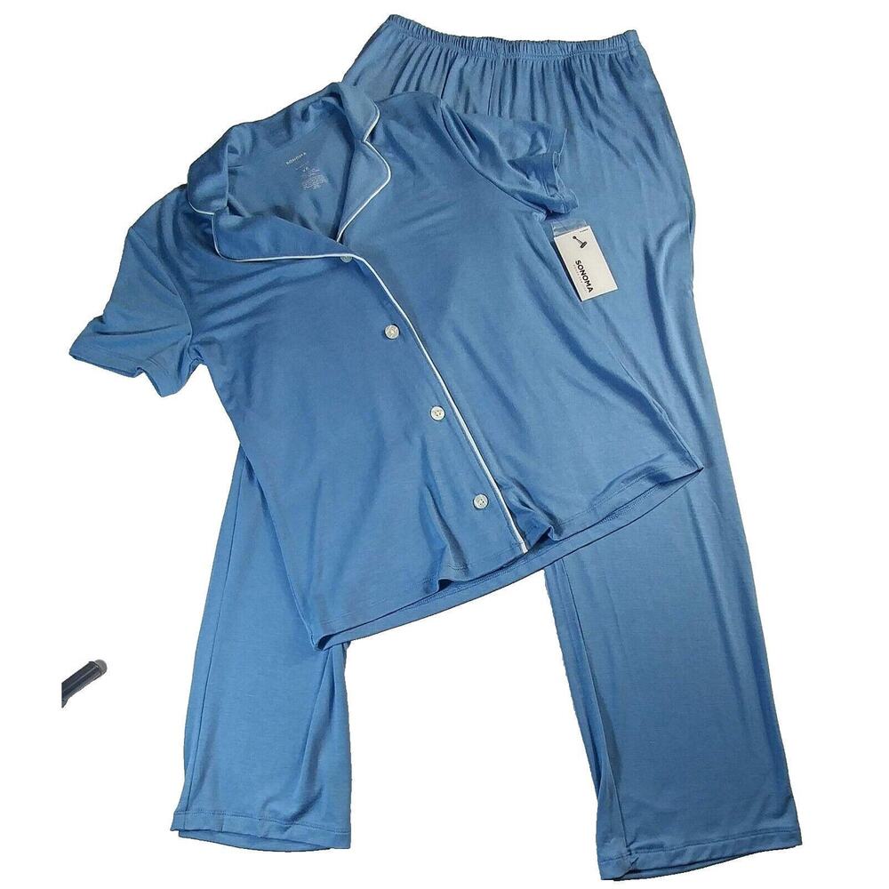 SO Goods for Life 2 Pc Pajama Set Button Top & Pants Women's XS NWT